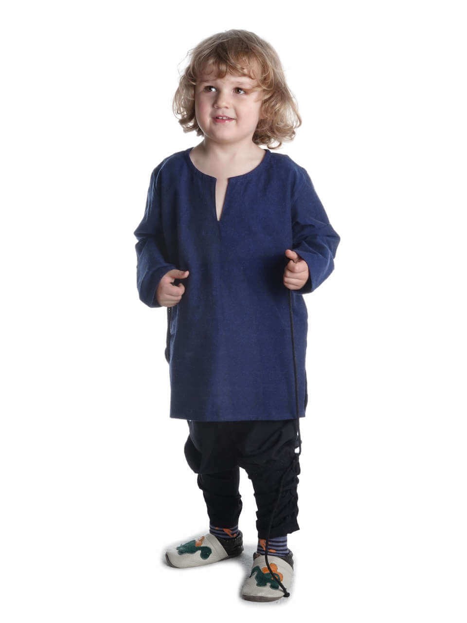 Children Clothing Pure Cotton HEMAD Kids Medieval Tunic Brown-Green-Beige