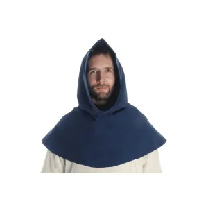 Mittelalter Kapuze aus Baumwolle in schwarz, gruen, braun, blau, natur-beige und rot
