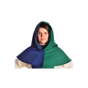 Mittelalter Kapuze aus Baumwolle in schwarz, gruen, braun, blau, natur-beige und rot