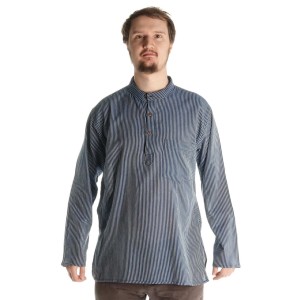 Kurta Shirt blue-white striped
