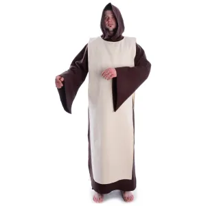 Skapulier - Überwurf einfach 144 cm lang schwarz - naturbeige aus fest gewebter Baumwolle