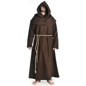 Medieval Monk's Robe woollen felt with individual hood