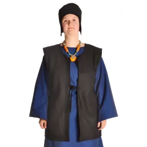 Medieval doublet felt brown open