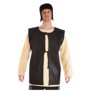 Medieval doublet felt brown open
