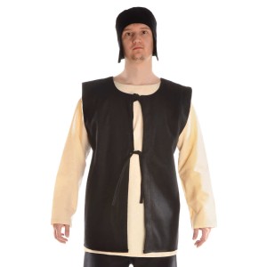 Medieval doublet felt brown open