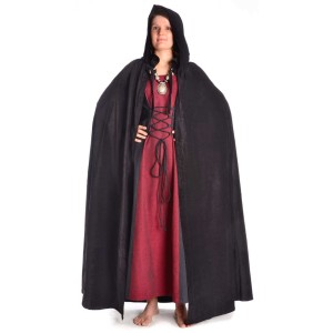 Medieval cloak in black velvet
