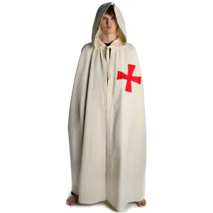 Medieval Cloak with red cross -wide