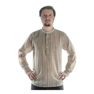 Freizeit Hemd Efnisien in Beige gestreift Frontansicht