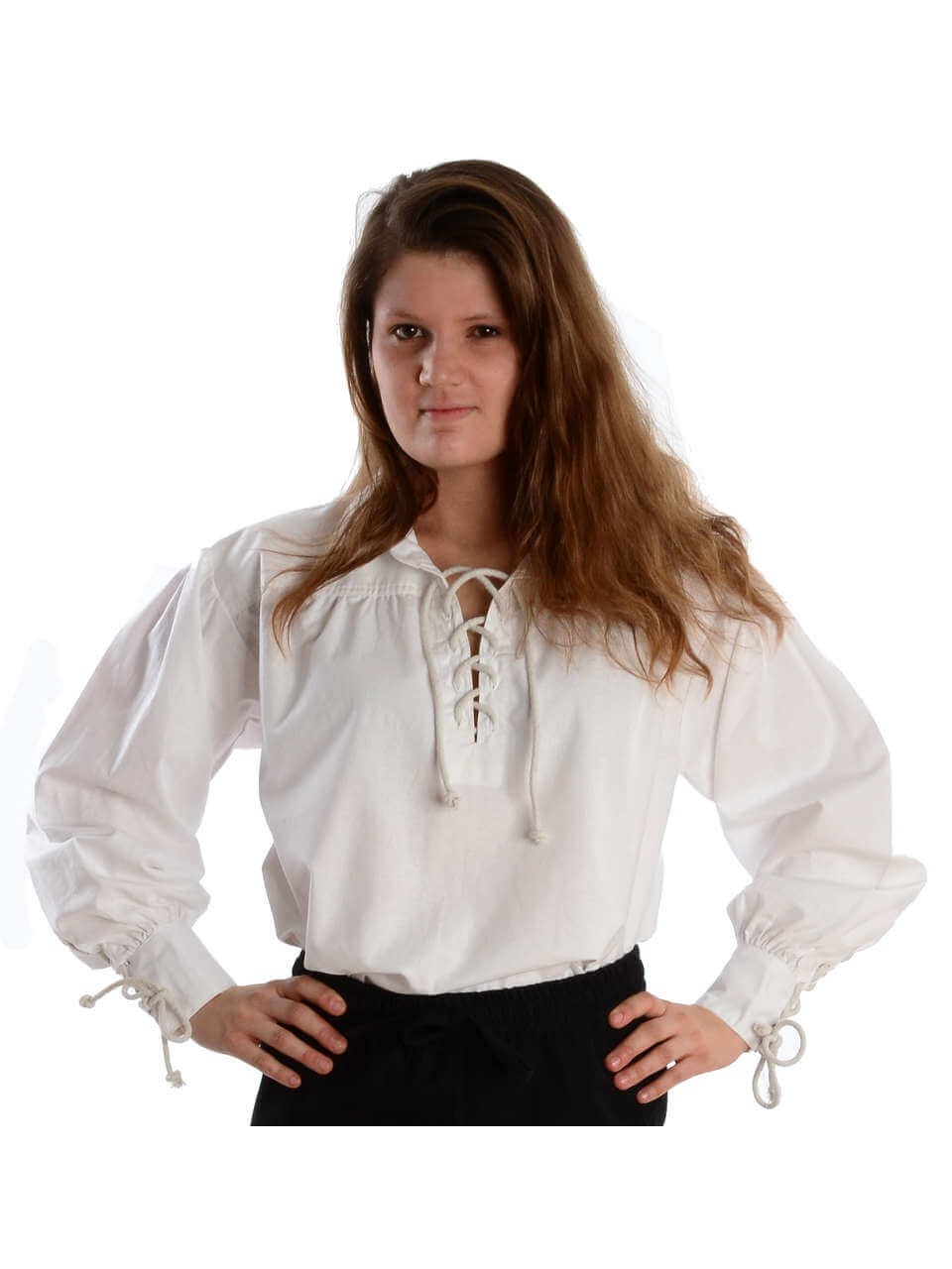 Womens white top pirate blouse