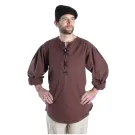 Mittelalterhemden kragenlose Bauernhemden in natur, blau, schwarz, braun, grün, dunkelrot