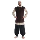 Medieval doublet felt green/red/brown