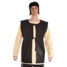 Medieval doublet felt brown open