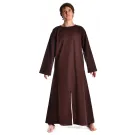 Mittelalter Tunika Rundkragen lang natur-beige und schwarz