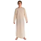 Mittelalter Tunika Rundkragen lang natur-beige und schwarz