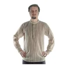 Freizeit Hemd Efnisien in Beige gestreift Frontansicht