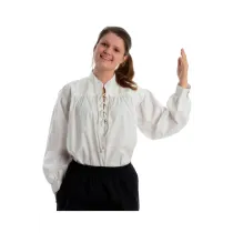 Mittelalter Schnür-Bluse weiß mittelalterliche-kleidung.com