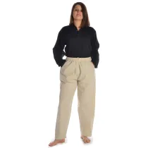 Leichte Baumwollhose in natur-beige und schwarz