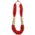 Medieval Viking Necklace with red pearls and elephants 