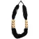 Mittelalter Perlenkette Weatreis schwarz aus Horn-Resin in Schwarz Frontansicht