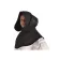 Mittelalter Kapuze Elida in Schwarz Seitenansicht 2
