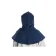 Mittelalter Kapuze Elegast in Blau Rückansicht