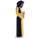 Mittelalter Kleid Liebgart in Gelb-Blau Seitenansicht