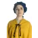 Mittelalter Haube Arnive in Blau Frontansicht