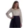 Mittelalter Bluse Hilde in Beige Frontansicht 3