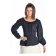 Mittelalter Bluse Hilde in Schwarz Frontansicht
