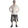 Landsknecht Hose Morold in Schwarz-Beige Frontansicht 3