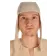 Mittelalter Haube Karamphi in Beige Frontansicht