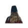 Mittelalter Haube Amurelle in Schwarz Rückansicht