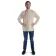 Freizeit Hemd Matholwch in Beige gestreift Frontansicht